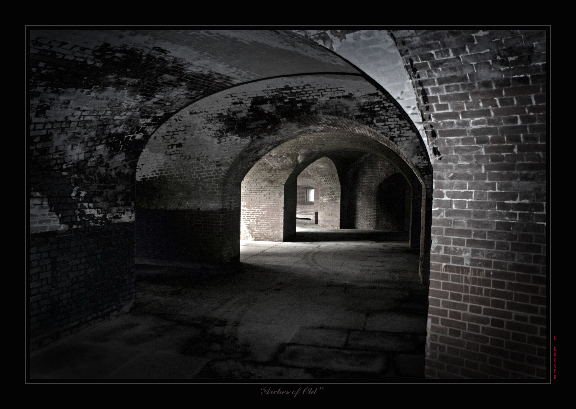 Dramatic brick archways — light, shadow and material